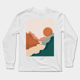 Modern Eathy Tones Mountains 9 Long Sleeve T-Shirt